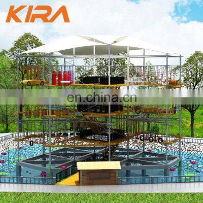 Adult And Children Playground Rope Tower Outdoor High Rope Course photo-4