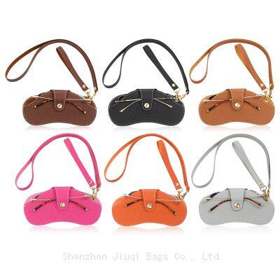 Portable Soft PU Glasses Pouches Sunglasses Leather Bag Spectacle Eyewear Protector Eyeglass Pouch Flat Glasses Packaging Bag