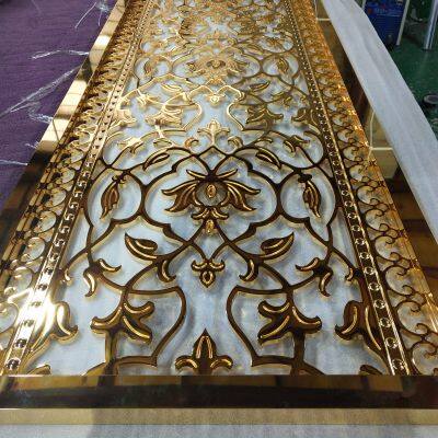 European Home Improvement Brass Carved Screen photo-2