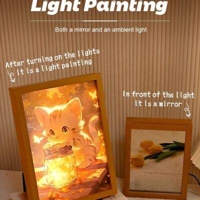 Art Deco Style Portable Vanity LED Mirror Photo Frame Valentine's Day Gift Idea Mirror Light Frame Customized Design photo-6