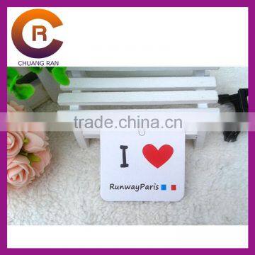 White PVC plasic custom elastic string hang tag