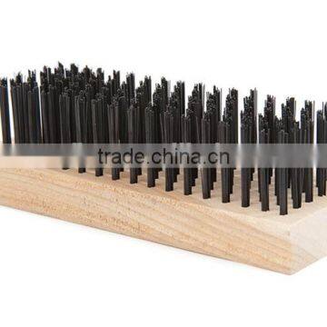 Tempered Steel Wire Brush - 6 Row - Rectangular Shaped Wood Block