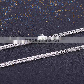 2015 Fashion Jewelry Rhodium Plated Brass Chain Twisted Necklace photo-4