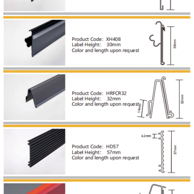 Durable Price Display Strips for Retail and Supermarket Shelving Data Strip Shelf