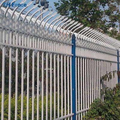 Valla de metal de parte superior curva fácilmente ensamblable, valla de parte superior con recubrimiento de polvo