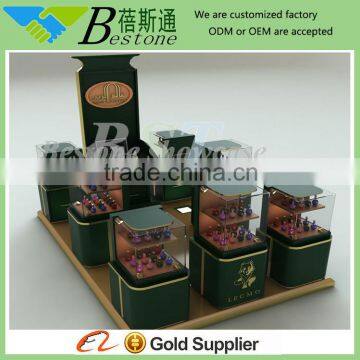 Shenzhen bestone tower glass perfume display showcase stands for retail shop