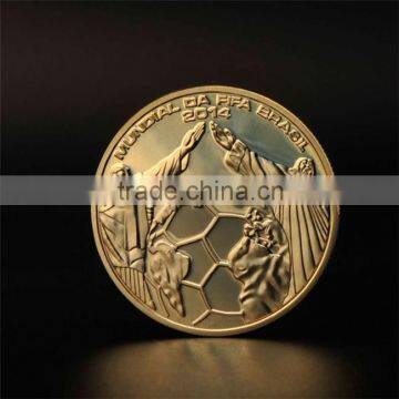 customized design gold round embossed souvenir metal medal 1609