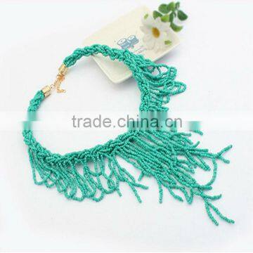New Fashion Long Tassels Women Jewelry Beads Pendant Bib Necklace photo-2
