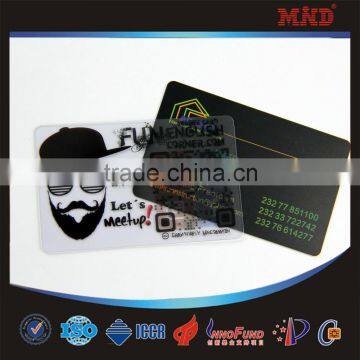 MTT23 Clear Transparent PVC Business Card/plastic business cards