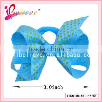 High cost performance 3 inch ribbon bow elastic hair band kids ponyholders (XH11-7753)