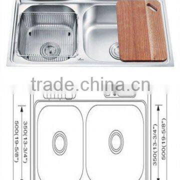 OH-8350A Stainless Steel Double Bowl Kitchen Sink insert sink outdoor sink