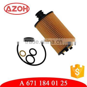 New arrival car accessories paper oil filter element A 671 184 0125,A6711840125 for Mer-ce-des Ben-z