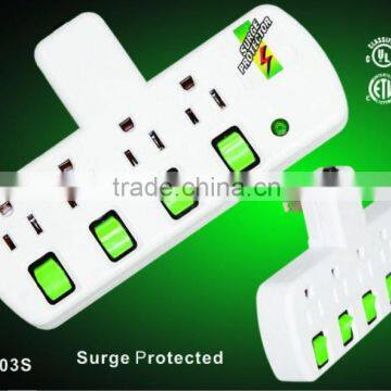 US power strip surge protected