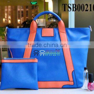 hot sale fahion blue elegance handbags with purse