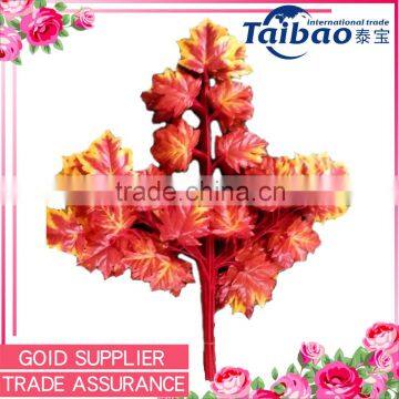 Factory wholesale artificial autumn red orange canadian maple leaf