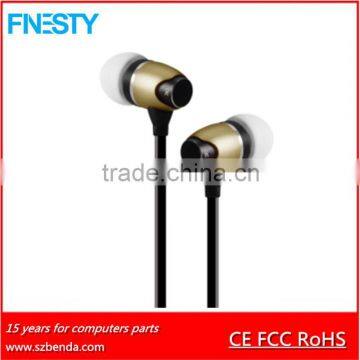 2016 popular metal wired earphone in ear earbuds with microphone