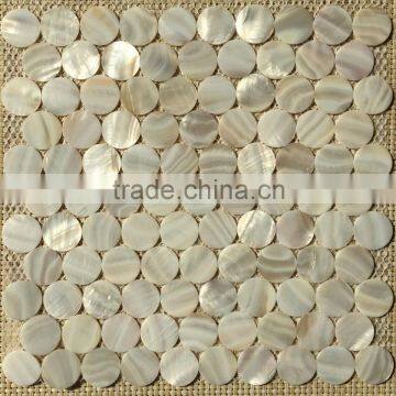 12''x12'' white natural shell mother of pearl round Mosaic D30