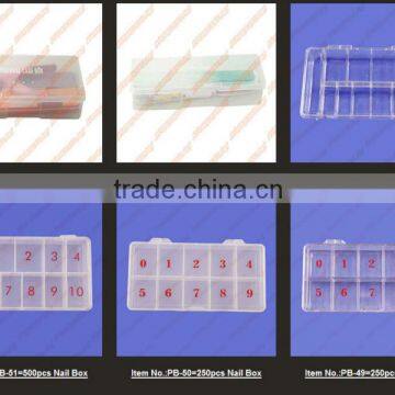 10 x Clear Empty Box/Nail Art Box /French Tips Case/ Storage Case Box 11 Cells For False Nail Art Tips Gems