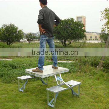 MDF Top Folding Aluminum Picnic Table Foldable Table and Chairs photo-2