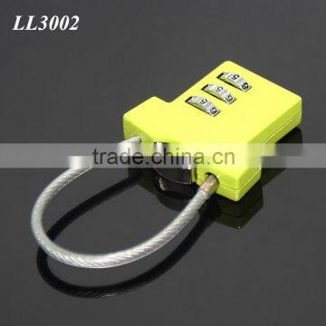 RANDOM Mix Colors Green T-shirt Shaped Three Coded Lock Blank Metal Zinc Alloy Steel Wire Combination 3 Digitals Padlock photo-2