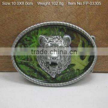 Gold Plate Military Web Belt Buckle With Emblem With Rhinestones photo-6