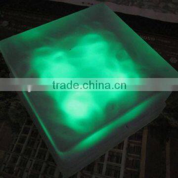 Glass Solar Powered Led Underground Light with Green Color, Glass Solar Brick Light