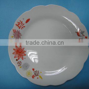 fashion printing round ceramic dishes , round dishes