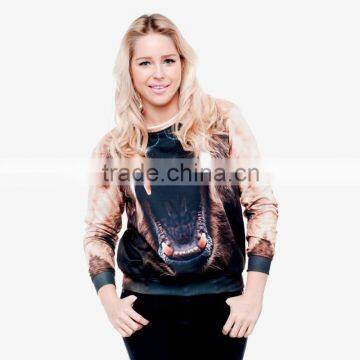 polyester creepy bear high quality 3d digital print fullprint crewneck sweatshirt spring autumn unisex custom oversized pullover