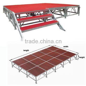 1.22x1.22 (4ftx4ft) aluminum frame plywood Portable stage floor