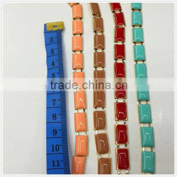 colorful square chain with drops of oil for clothes necklace.