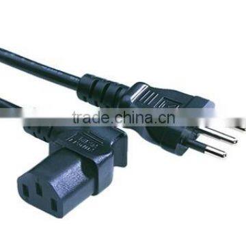 Italy 3 pin plug to IEC C13 right angle power cord IMQ certification