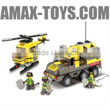 bd-7530137 building block set Plastic intelligent building block photographic car and helicopter 360pcs