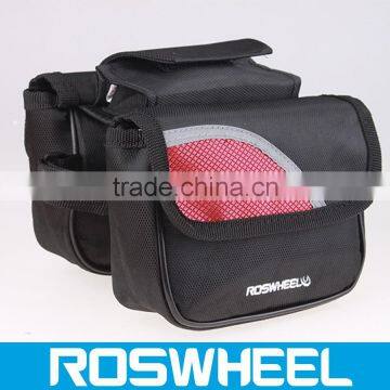 Wholesale high density double bicycle frame bag with reflective strip 12695