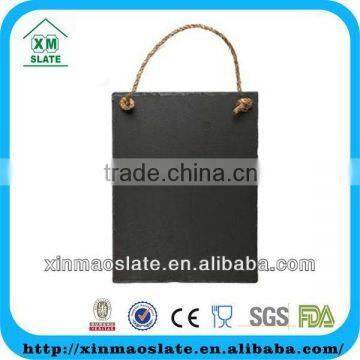 [factory direct] 32x20cm Natural Edge Oiled Hanging Slate Memo Board Item DP-3220RD2AY