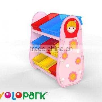 children mushroom shape table with back-rest chair,storage shelf