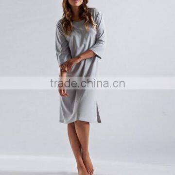 Wholesale Sexy Cheap 3/4 Sleeved Ladies Classic 100 Cotton Long Knit Jersey Nightgown