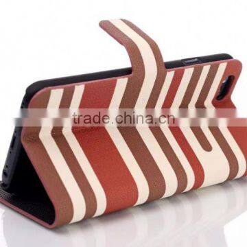 Alibaba French Classical Stripe Leather flip case for iphone 6 F-IPHLC010