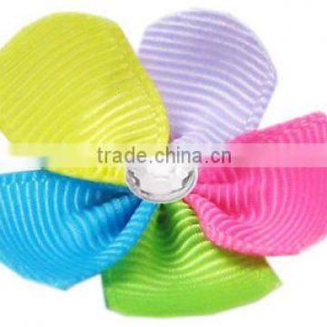 New design wholesale DIY handmade accessories multicolored ribbon flower petals for children OEM H-002