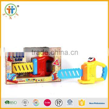 Funny plastic tool cartoon electric saw toys with sound 2*AG13 included