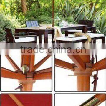 wooden patio parasol