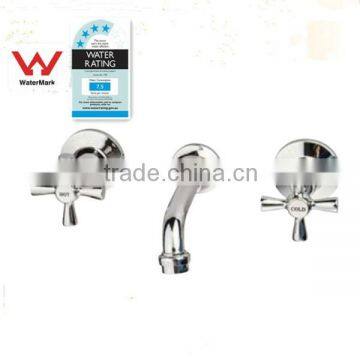 Durable Bath Shower Faucet Set Double Handles Basin Water Taps Bathroom Fittings