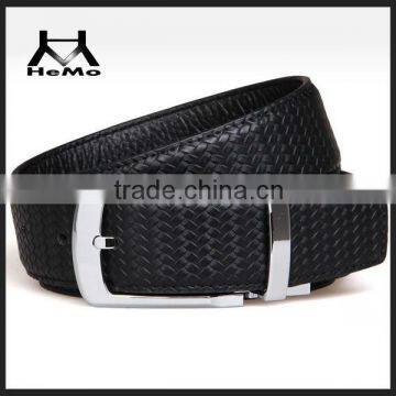 high quality men's genuine leather braided belt