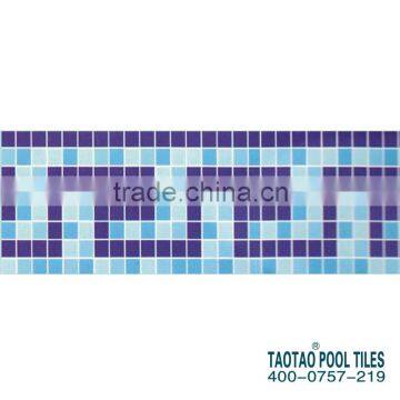 150x300 Decorative Tile Border Line With Glass Mosaic for Pool photo-5