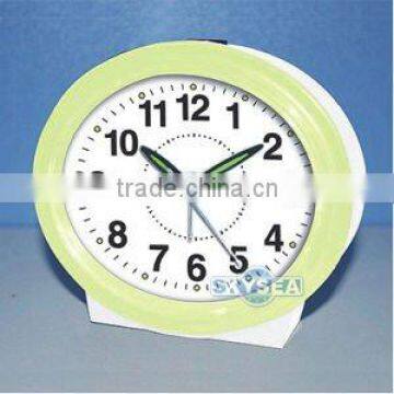 Plastic Oval Shape Table Alarm Clock Bedside Clock, Candy Color Clock photo-2