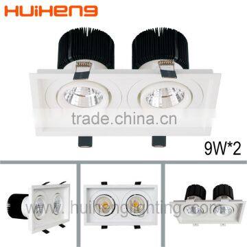 High quality 9w*2 cree cob led double downlight