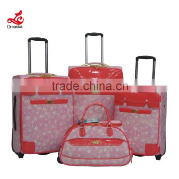 PU luggage bag with trolley bag