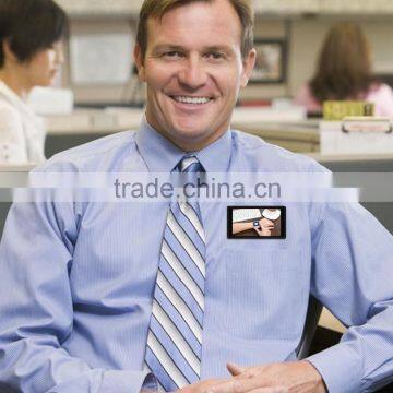 Multi-function Magnetic or Hang Out Led Video Badge/ Advertising Name Tag With Metal and Plastic Housing/3 Inch Name Badge photo-3