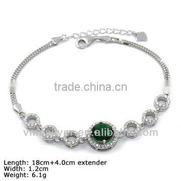 [BZF-0938] 925 Silver Bracelet, Silver Bracelet with CZ Stones, New Bracelet, Silver Bracelet 925, Round Braclet, Round Designs