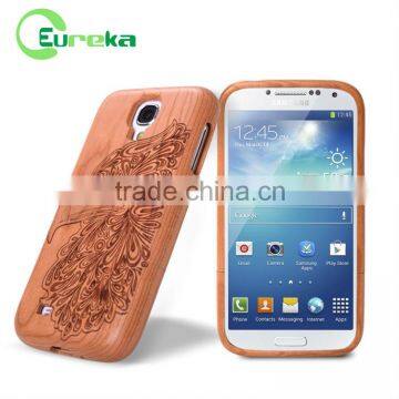 Factory price engraved wood cell phone case for Samsung S4 I9500