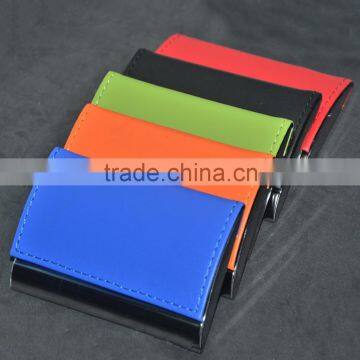 promotion all sorts of color fashion metal PU name card holder